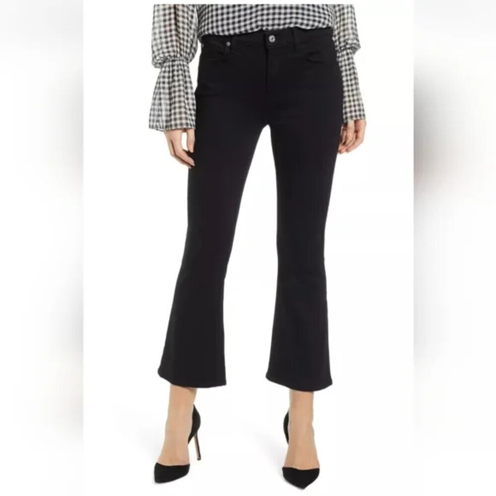 7 for All Mankind Black High Waist Slim Kick Jeans. Sz: 34/16